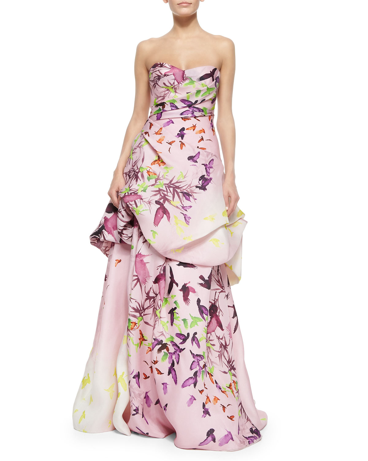monique lhuillier strapless gown