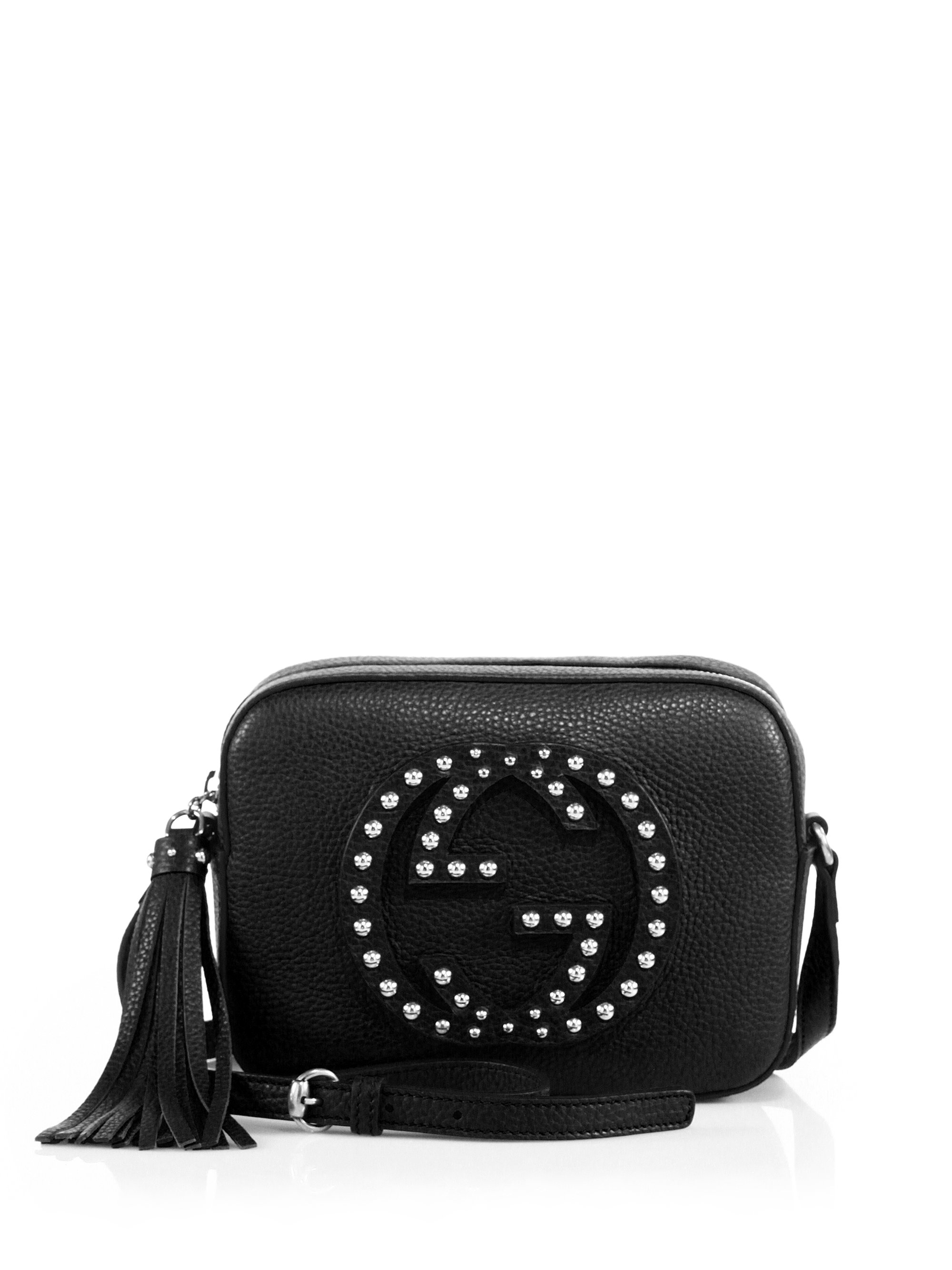 Lyst - Gucci Soho Small Studded Leather Disco Bag in Black