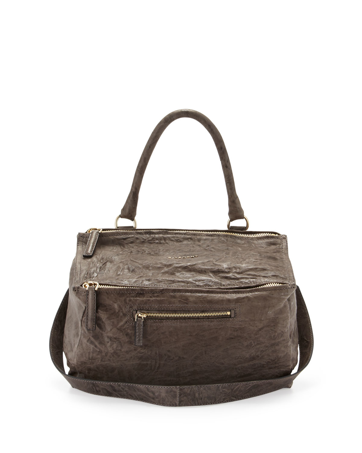 Givenchy Pandora Medium Leather Satchel Bag in Gray | Lyst