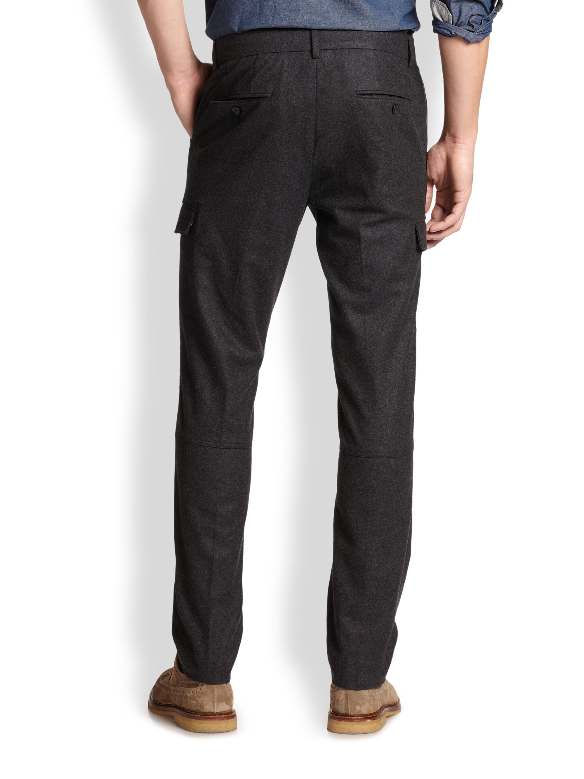 Lyst - Vince Stretch Wool Cargo Pants in Gray for Men