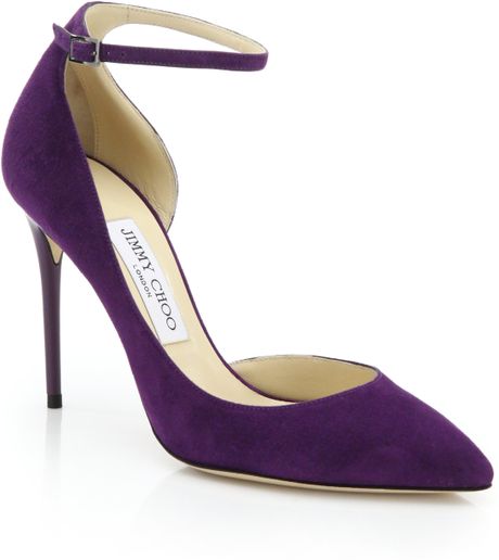 Jimmy Choo | Purple Lucy 100 Suede Ankle-strap Pumps | Lyst