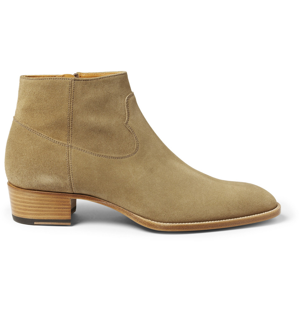 saint laurent suede chelsea boots