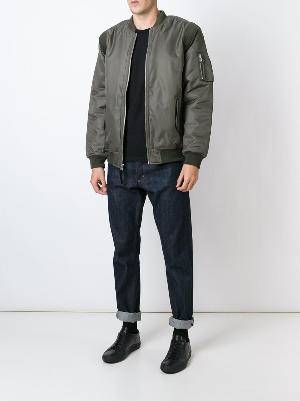 stussy classic bomber jacket in green for lyst stussy classic bomber jacket in green for lyst