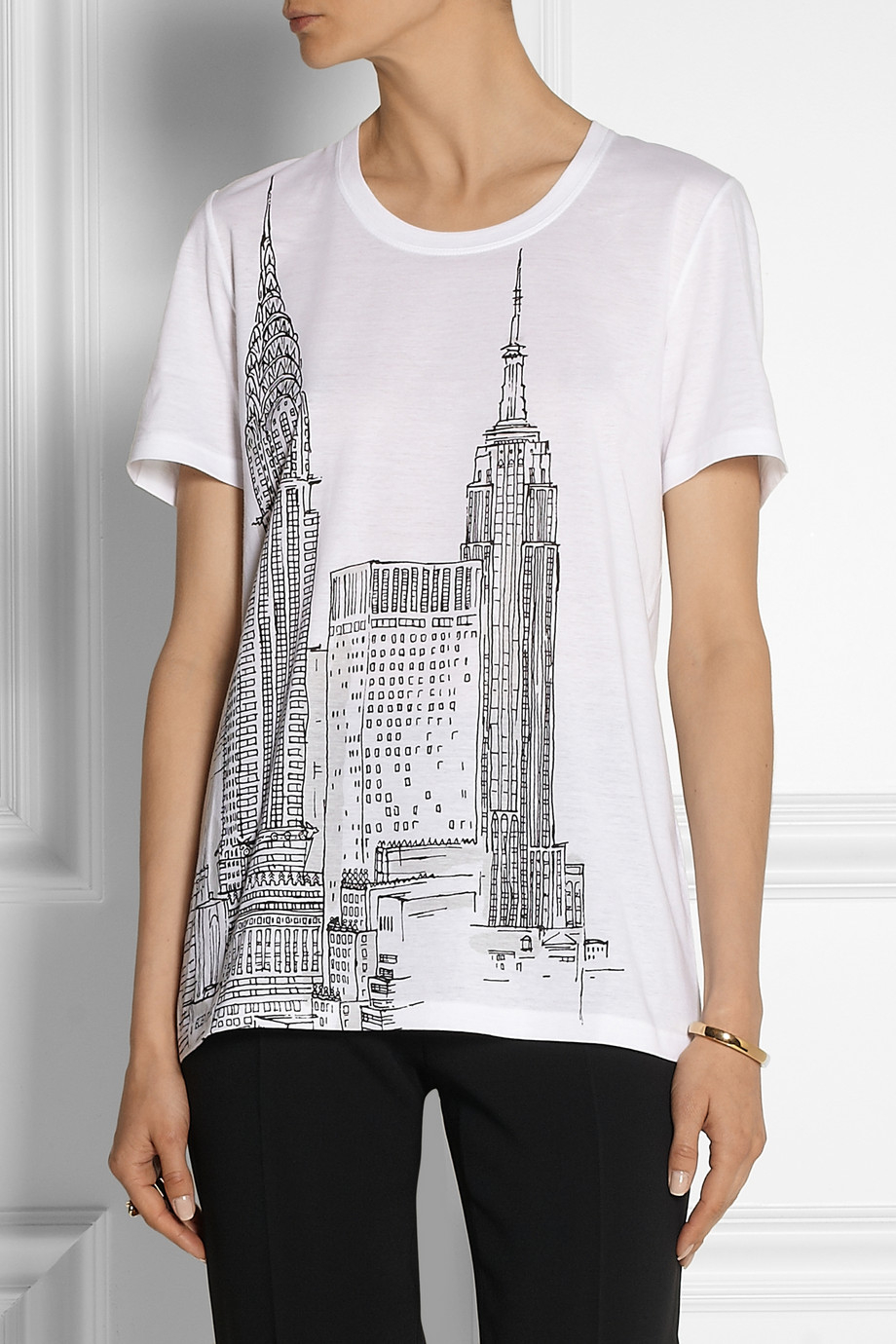 Lyst - Burberry prorsum New York City Printed Cottonjersey Tshirt in White