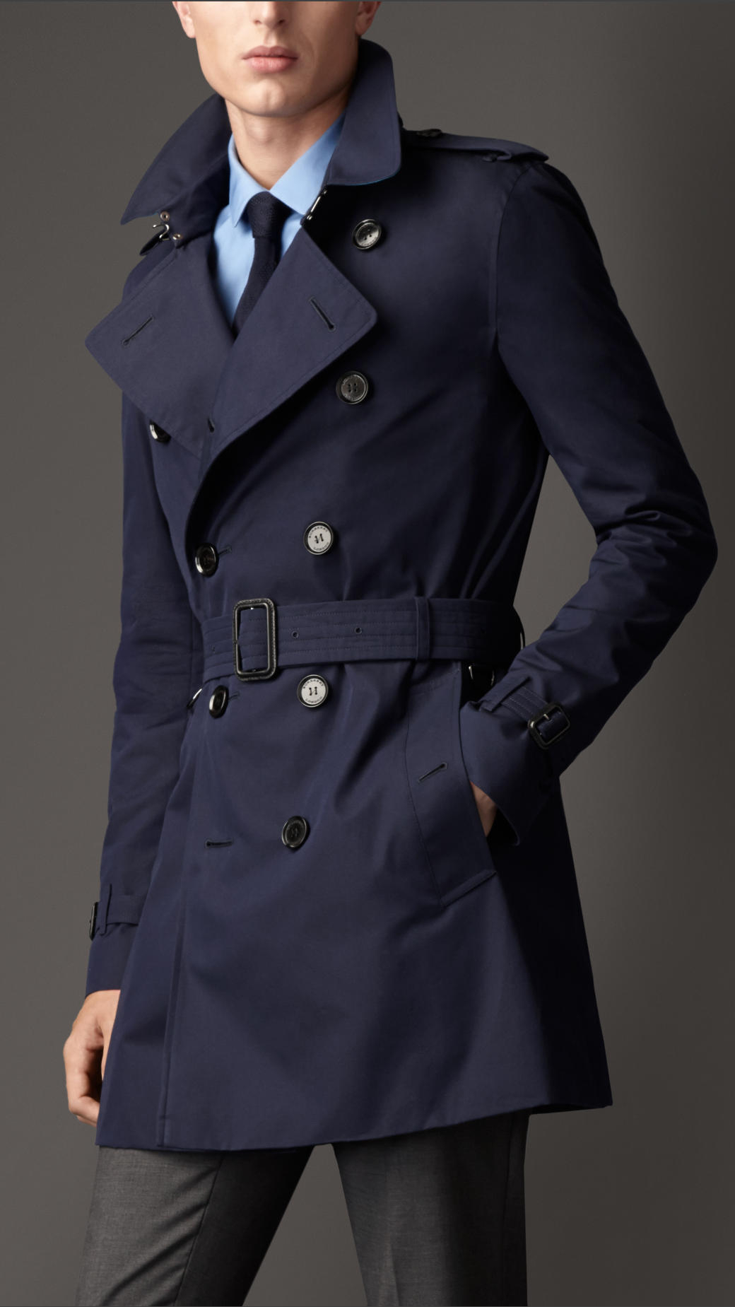 Lyst - Burberry Midlength Contrast Undercollar Gabardine Trench Coat in