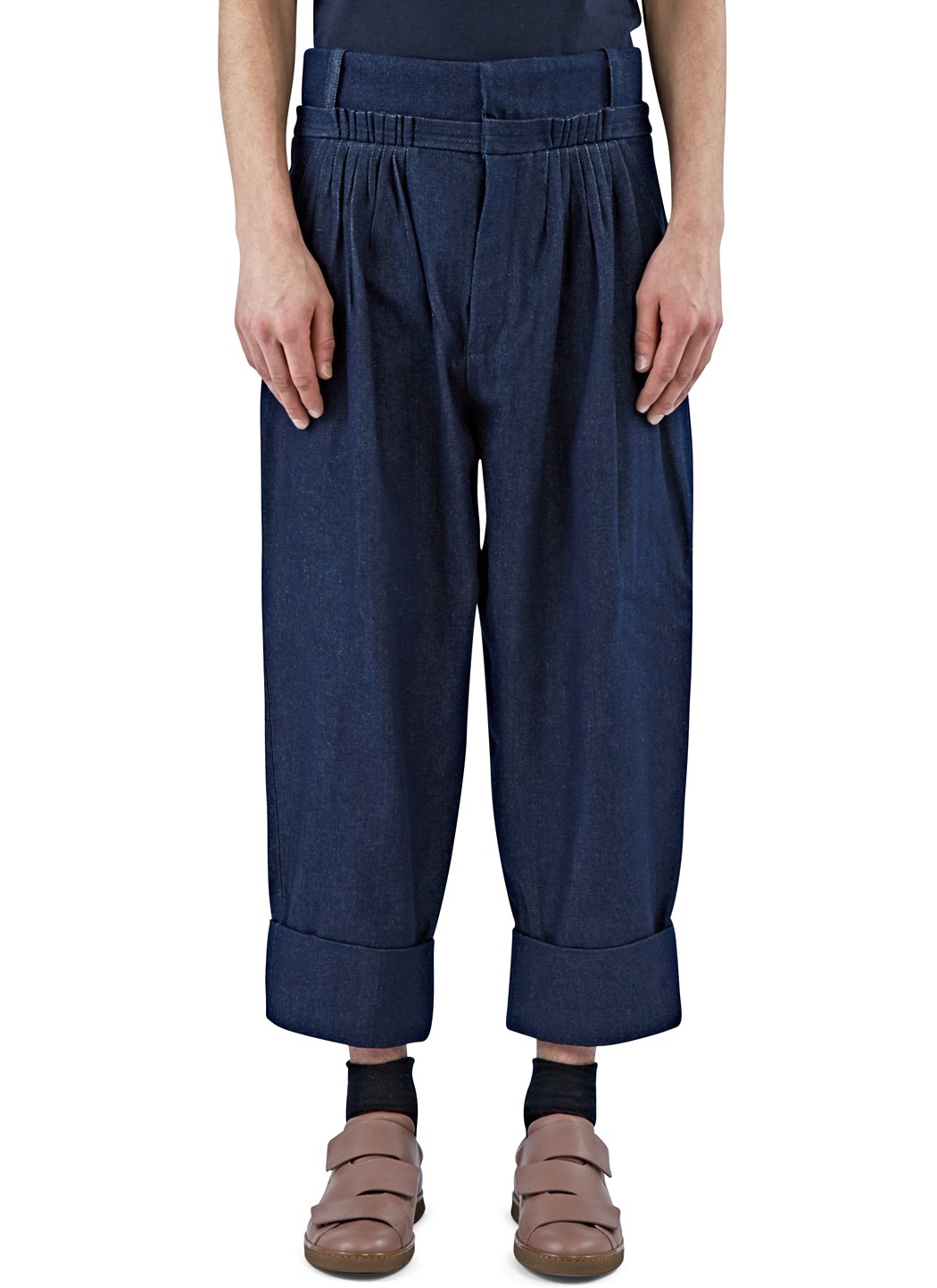 J.w.anderson Men's Oversized Pleated Denim Pants In Indigo in Blue ...