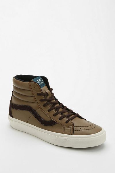 Vans Sk8hi Leather Womens Hightop Sneaker in Brown | Lyst