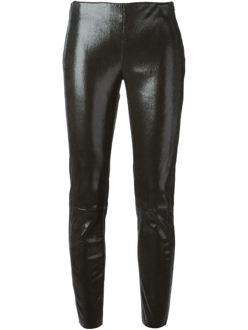 black leather skinny trousers