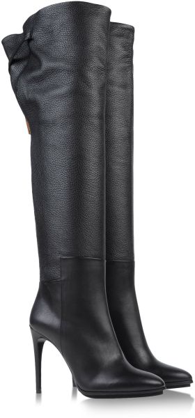 Burberry Over The Knee Boots in Black | Lyst