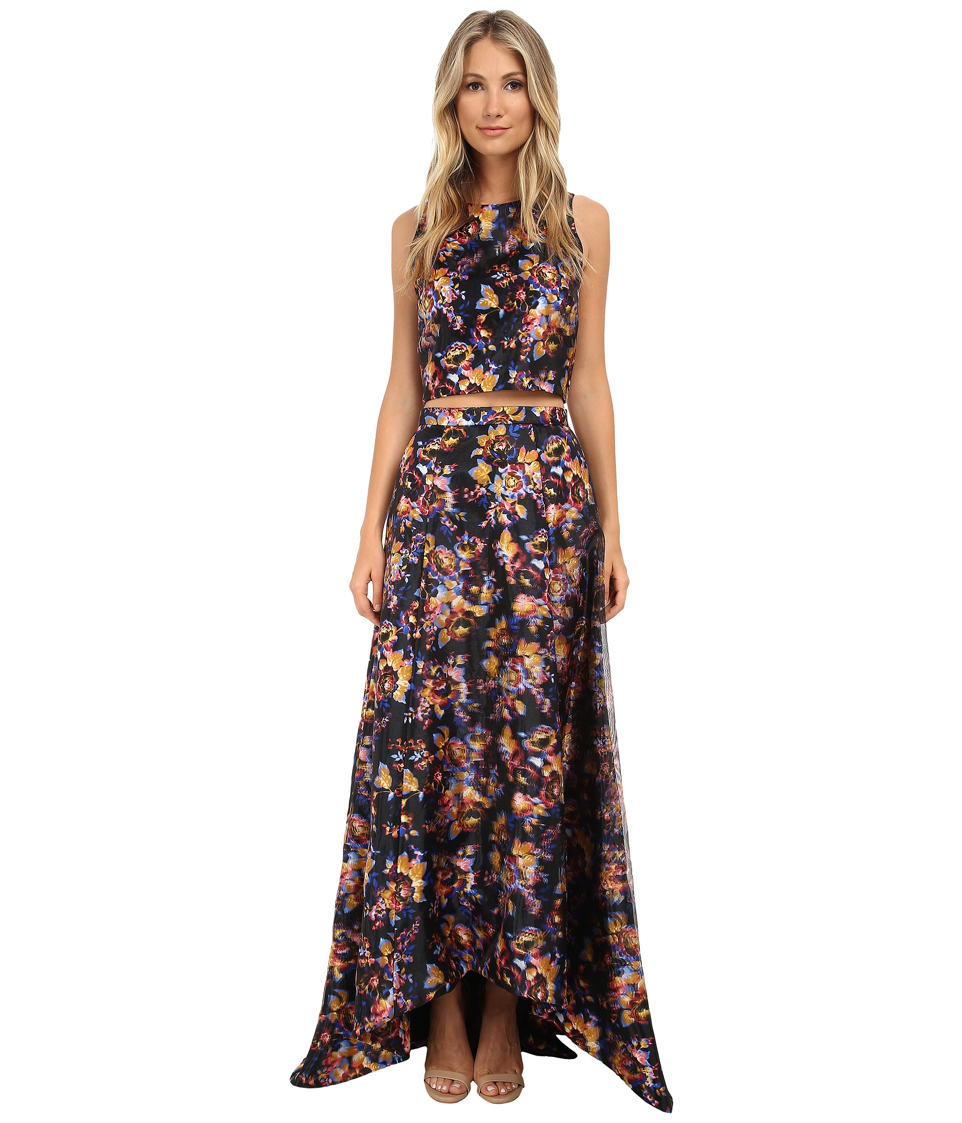 Nicole miller 3d Floral Tea Length Full Skirt in Multicolor (Multi) | Lyst