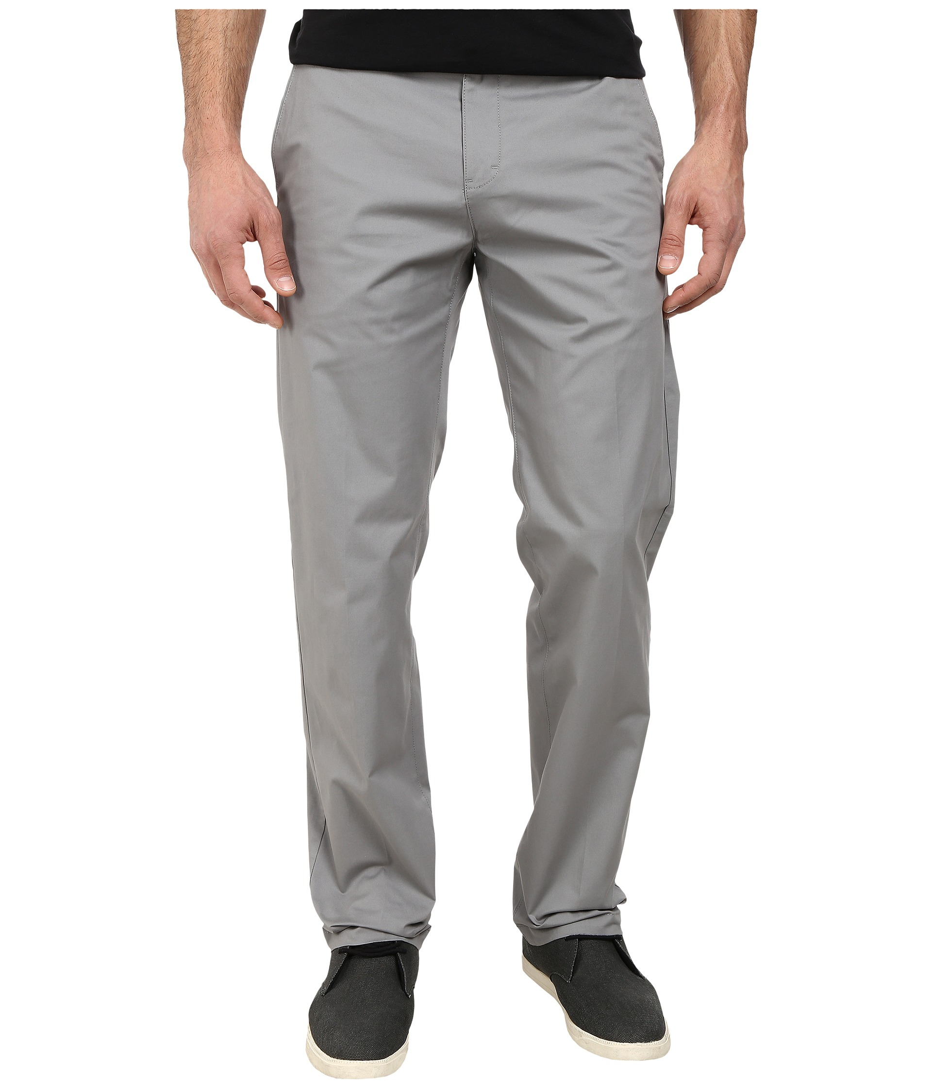 Lyst - Calvin Klein Sateen Chino Pants in Gray for Men