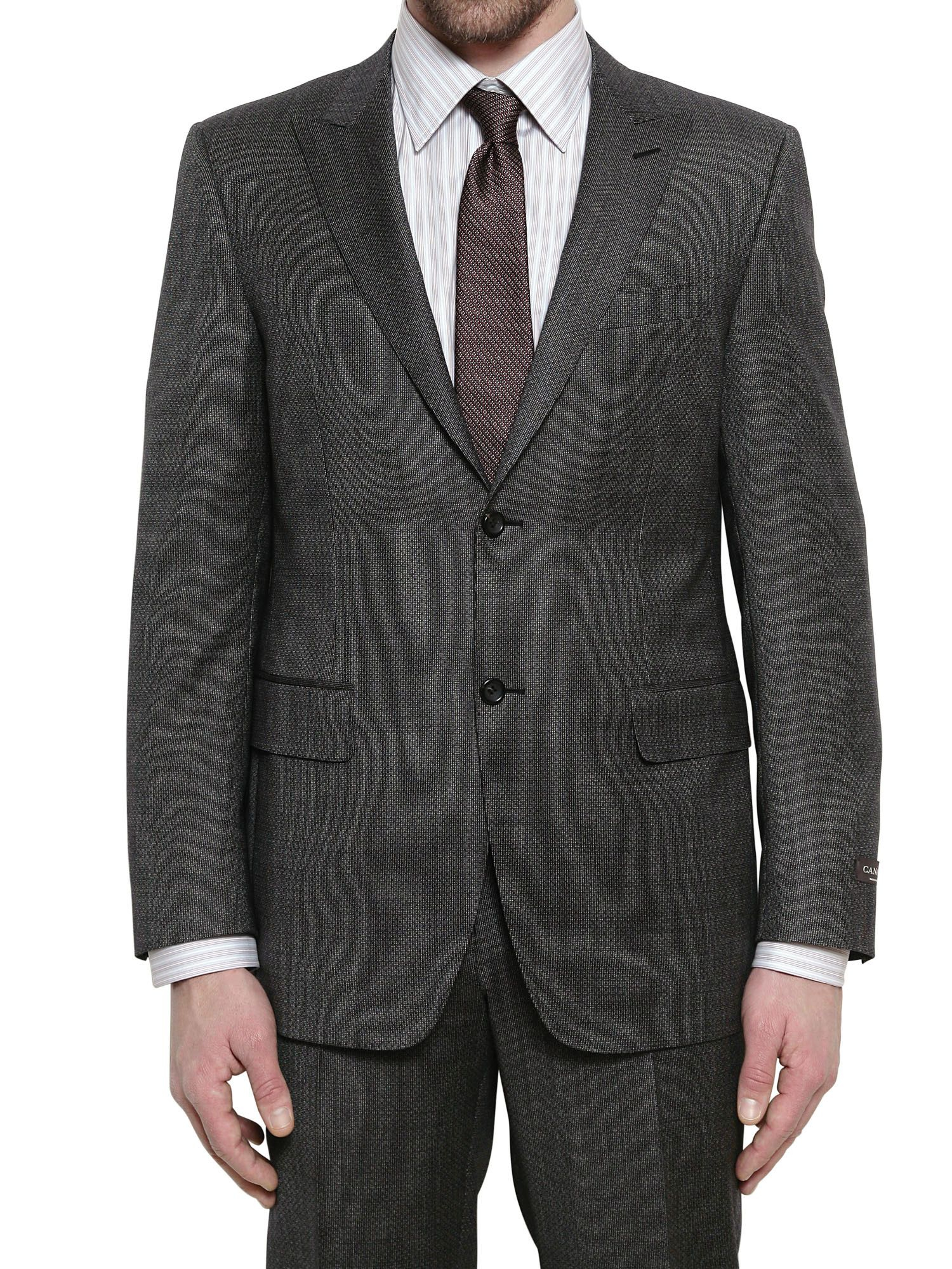 Lyst - Canali Two Button Open Weave Slim Fit Wool Suit in Gray for Men