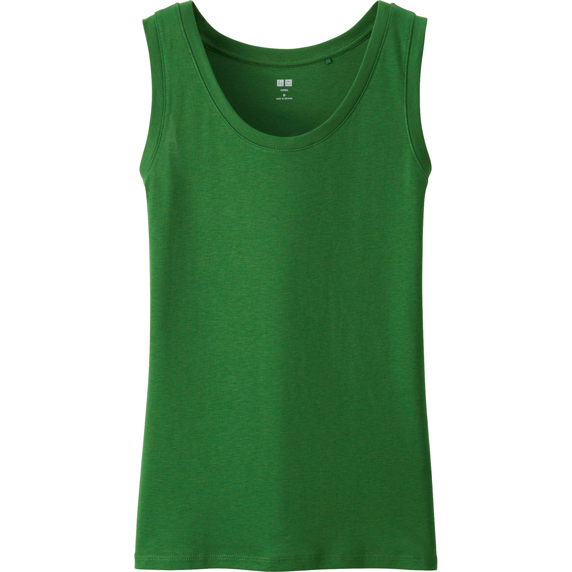 Uniqlo Women Supima Cotton Modal Tank Top in Green | Lyst