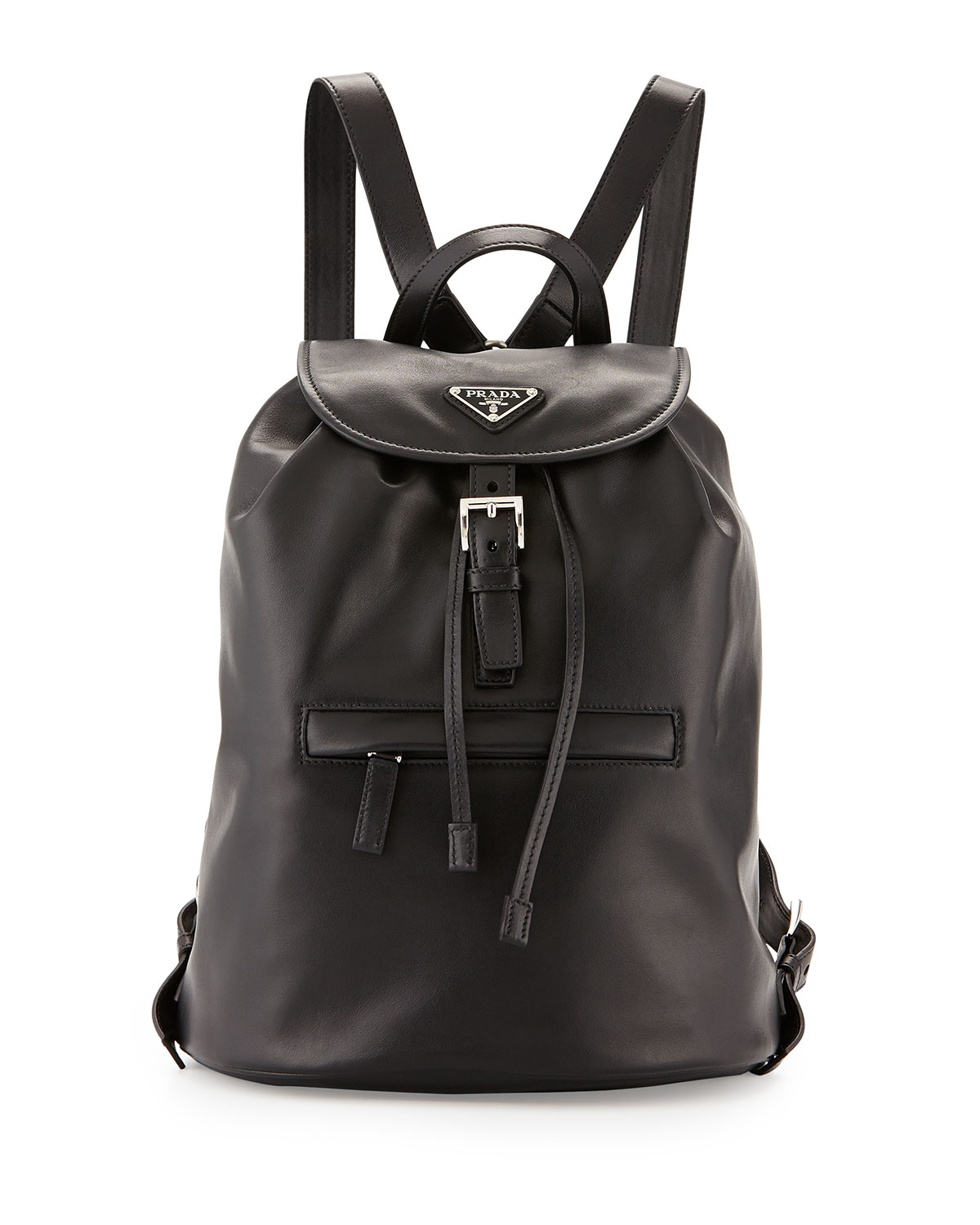 Prada Soft Calfskin Medium Backpack in Black (BLACK(NERO)) | Lyst