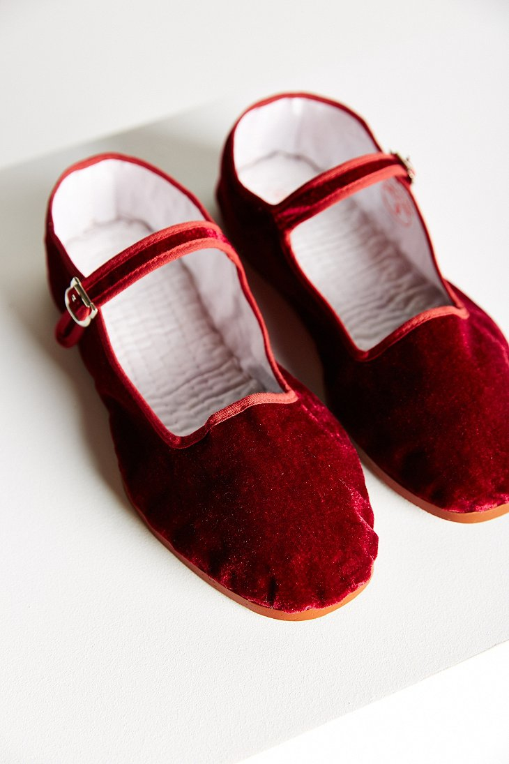 Urban outfitters Velvet Mary Jane in Red | Lyst