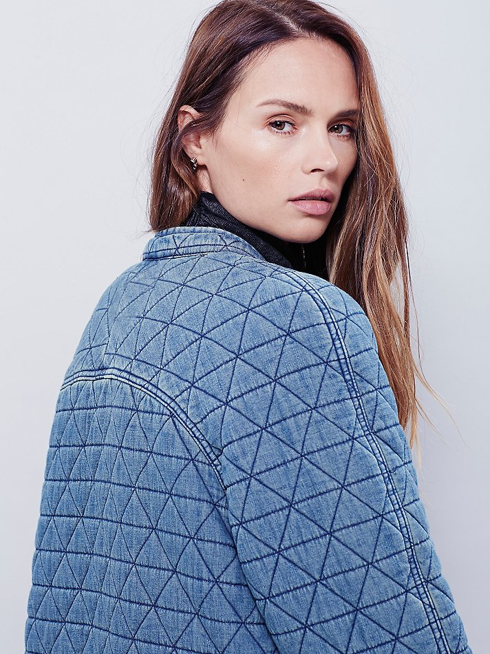 Lyst Free People Womens Chambray Quilted Jacket in Blue