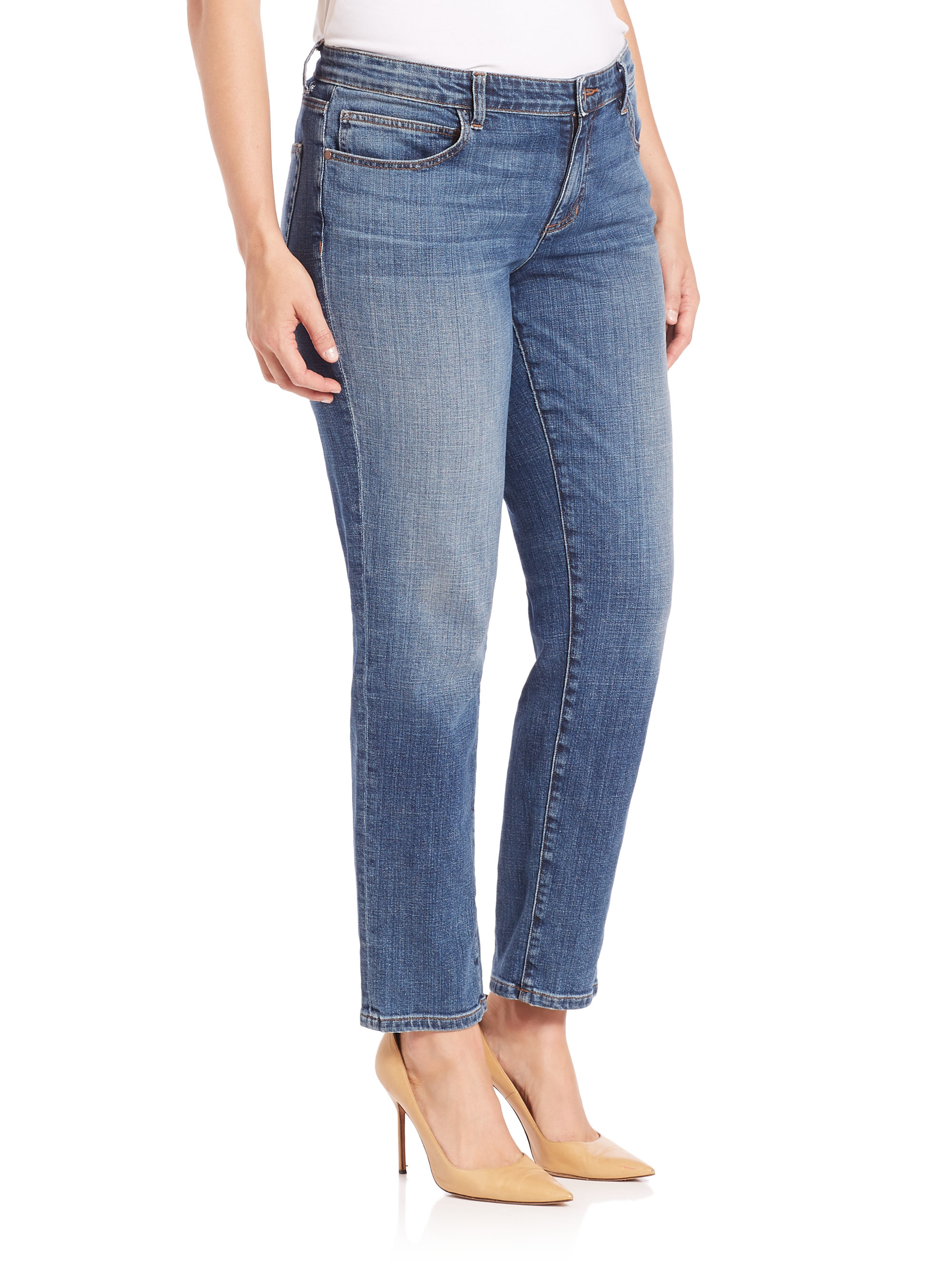 Lyst - Eileen Fisher Straight-leg Jeans in Blue