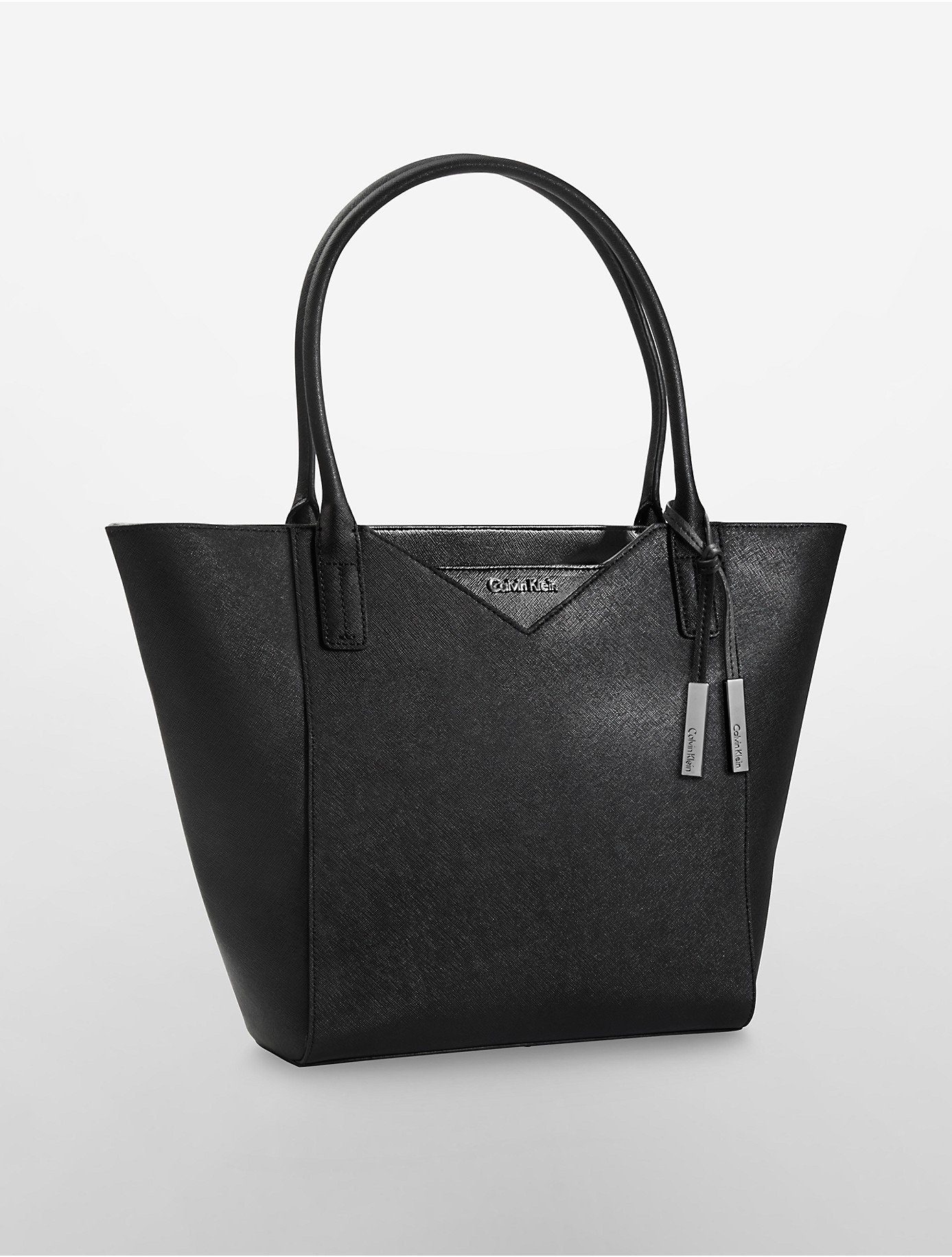 Lyst - Calvin Klein White Label Saffiano Leather Large Winged Tote Bag ...