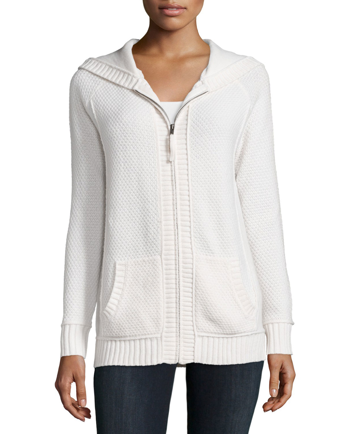 Lyst - 360Cashmere Skull Cable-knit Wool-cashmere Hoodie in White