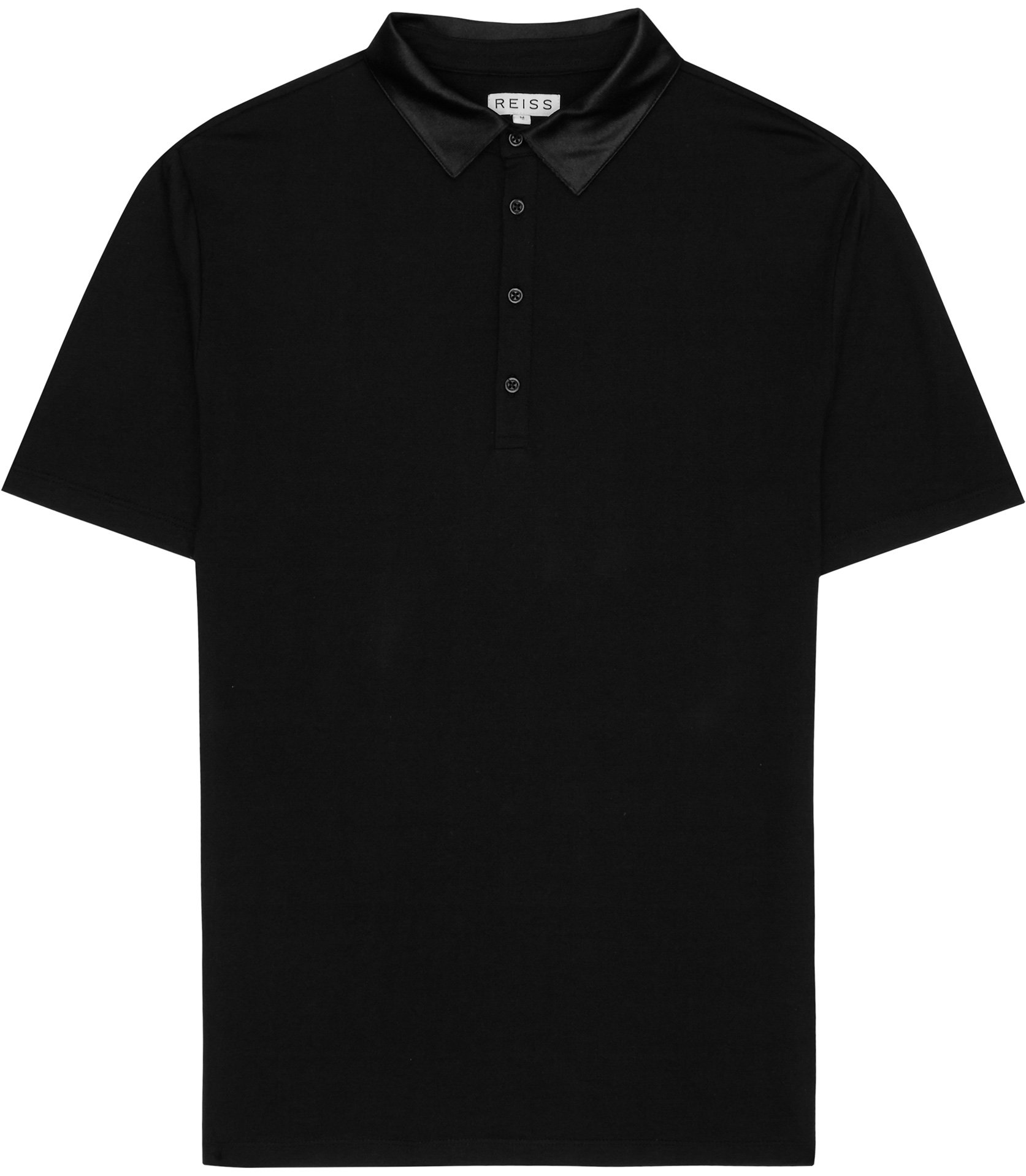 Reiss Daytona Grosgrain Collar Polo Shirt in Black for Men ...