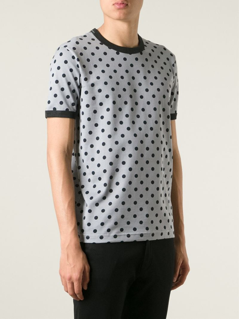 Dolce & gabbana Polka-Dot T-Shirt in Gray for Men | Lyst