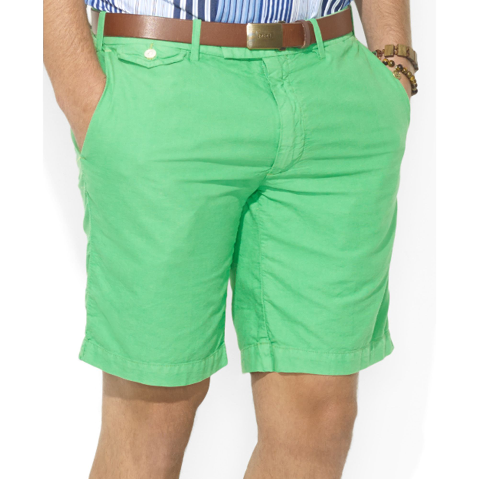 Lyst - Polo Ralph Lauren Straightfit Hudson Oxford Shorts in Green for Men