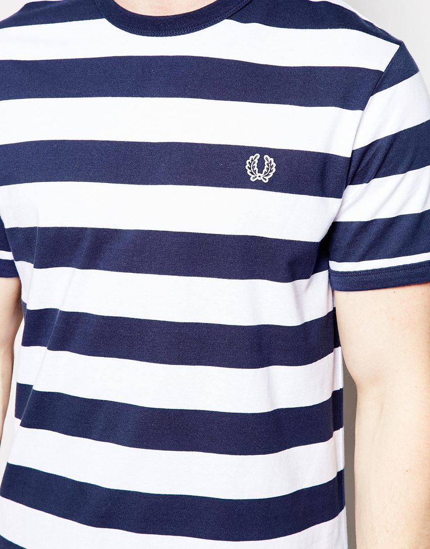 Lyst Fred Perry T Shirt With Bold Stripe In Blue For Men