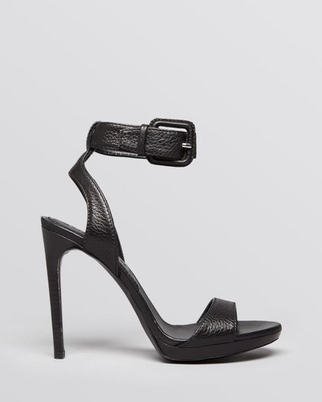 Burberry Sandals Alderney Ankle Strap High Heel in Black | Lyst