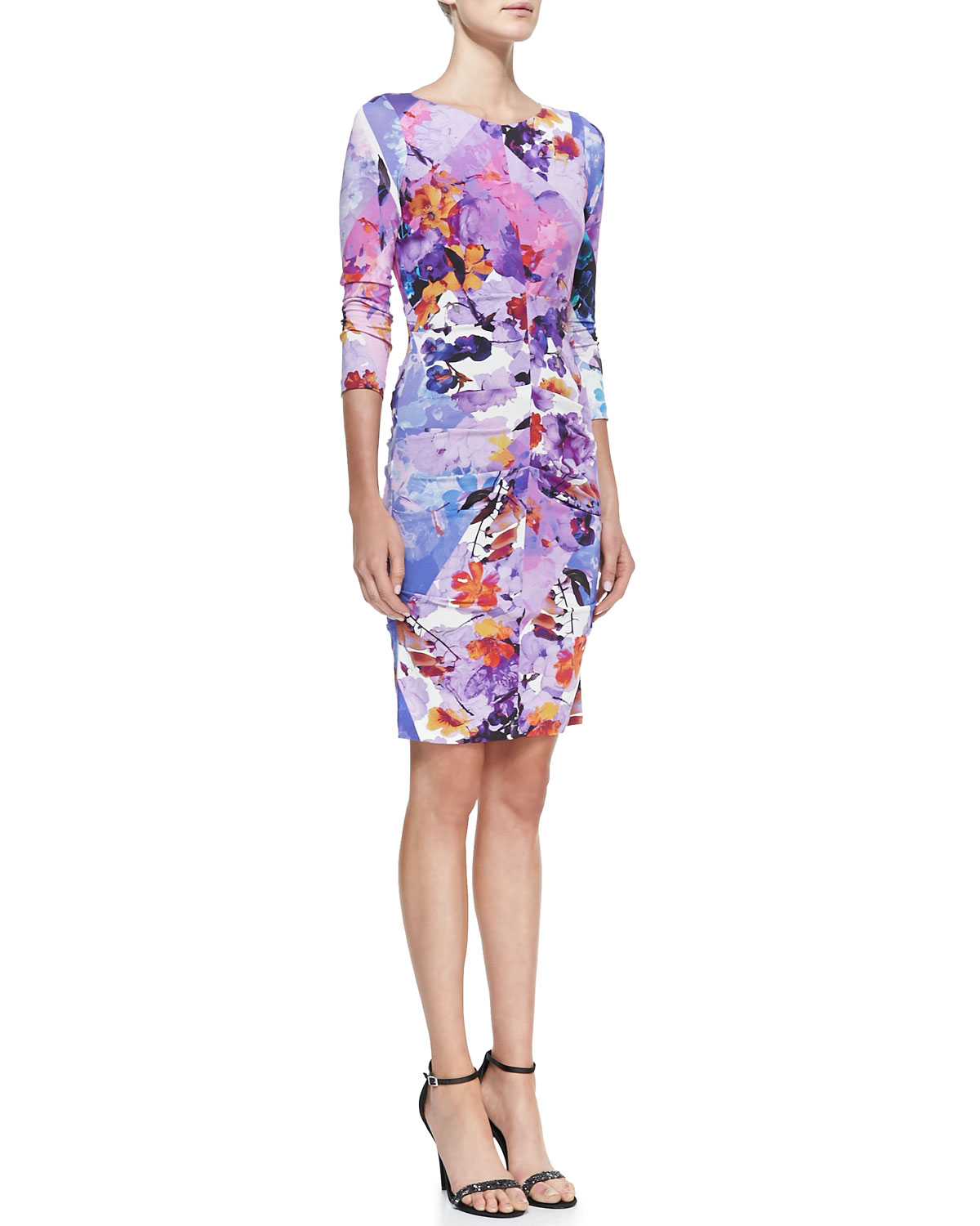 Nicole Miller Artelier Jersey Floral-Print Scoop-Neck Dress in ...