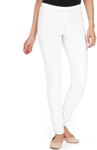 Hue Jersey Jeans Leggings in White (Indigo Rinse) | Lyst