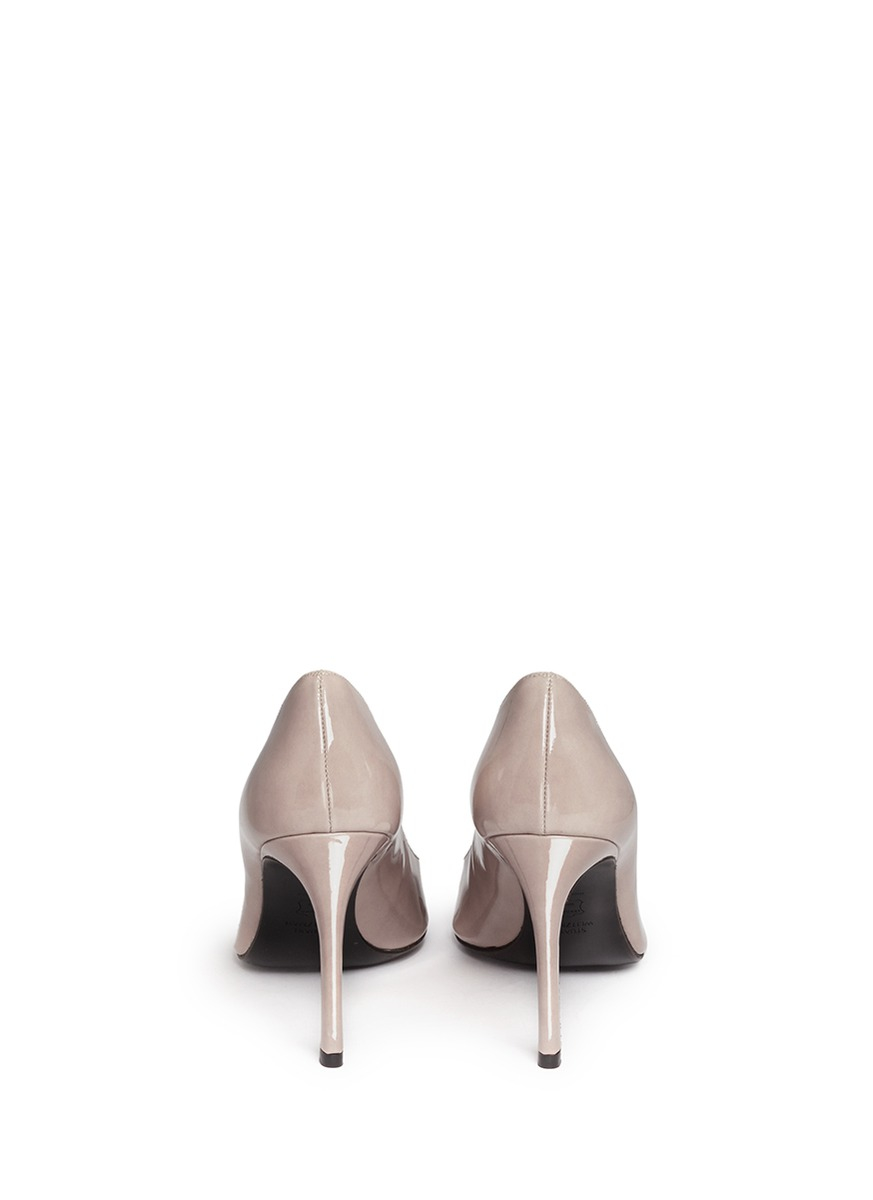 high patent gray heels (HUSH ANILINE weitzman Pumps Leather in Patent Stuart Beige 'heist' high patent gray heels (HUSH ANILINE weitzman Pumps Leather in Patent Stuart Beige 'heist'