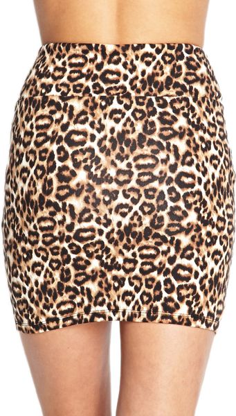 Forever 21 Leopard Print Bodycon Skirt in Animal (Brown/taupe) | Lyst
