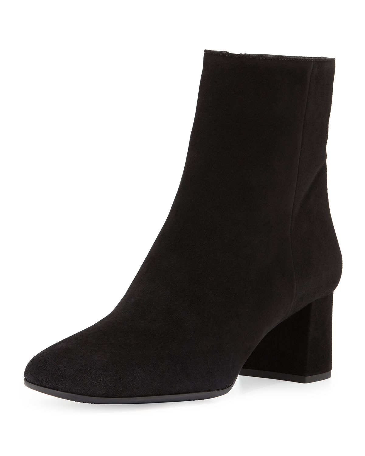 Prada Suede Square-Toe Ankle Boot in Gray (NEBIA) | Lyst