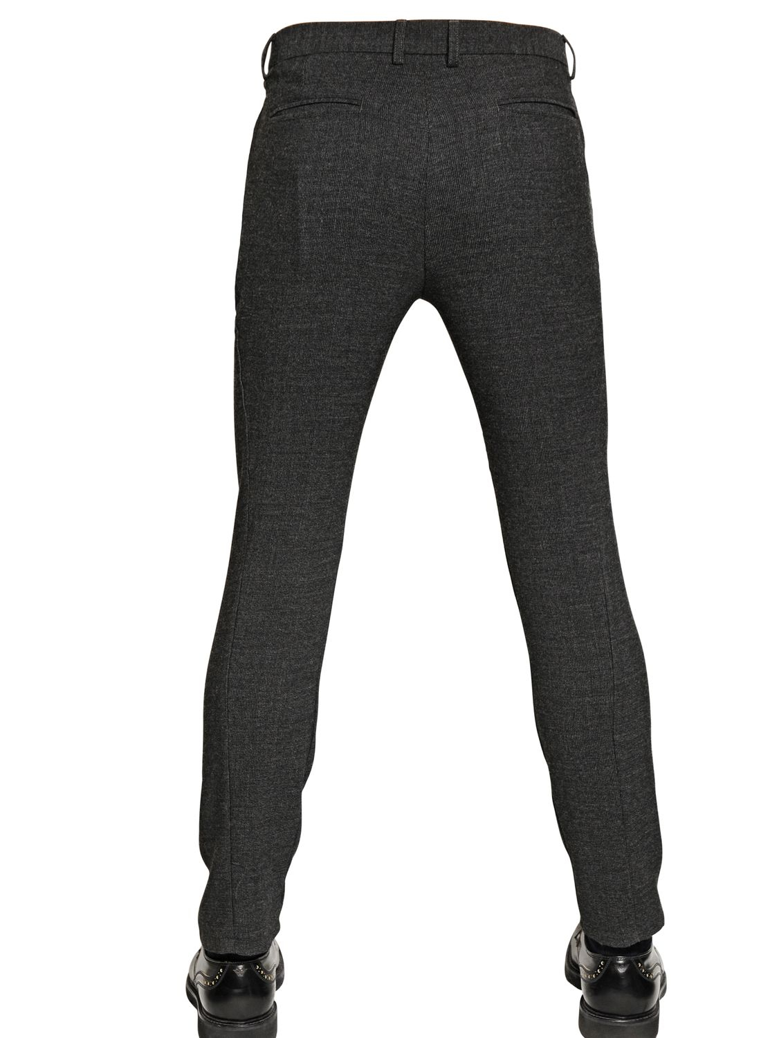 Lyst - Emporio Armani 185cm Wool Jersey Trousers in Gray for Men