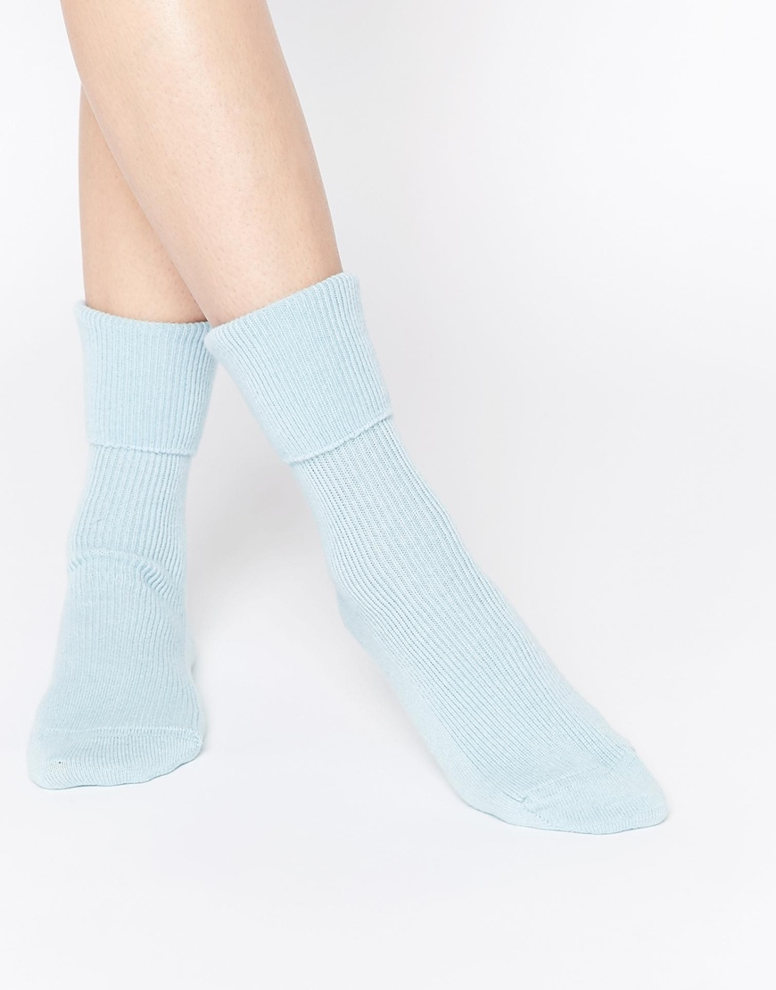 Lyst Johnstons Cashmere Ankle Socks in Blue