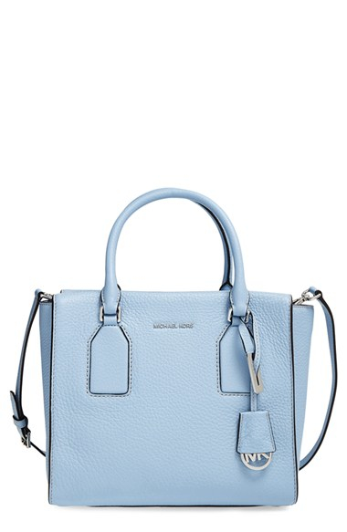 Lyst Michael Kors Large Selby Grainy Leather Satchel In Blue Gallery