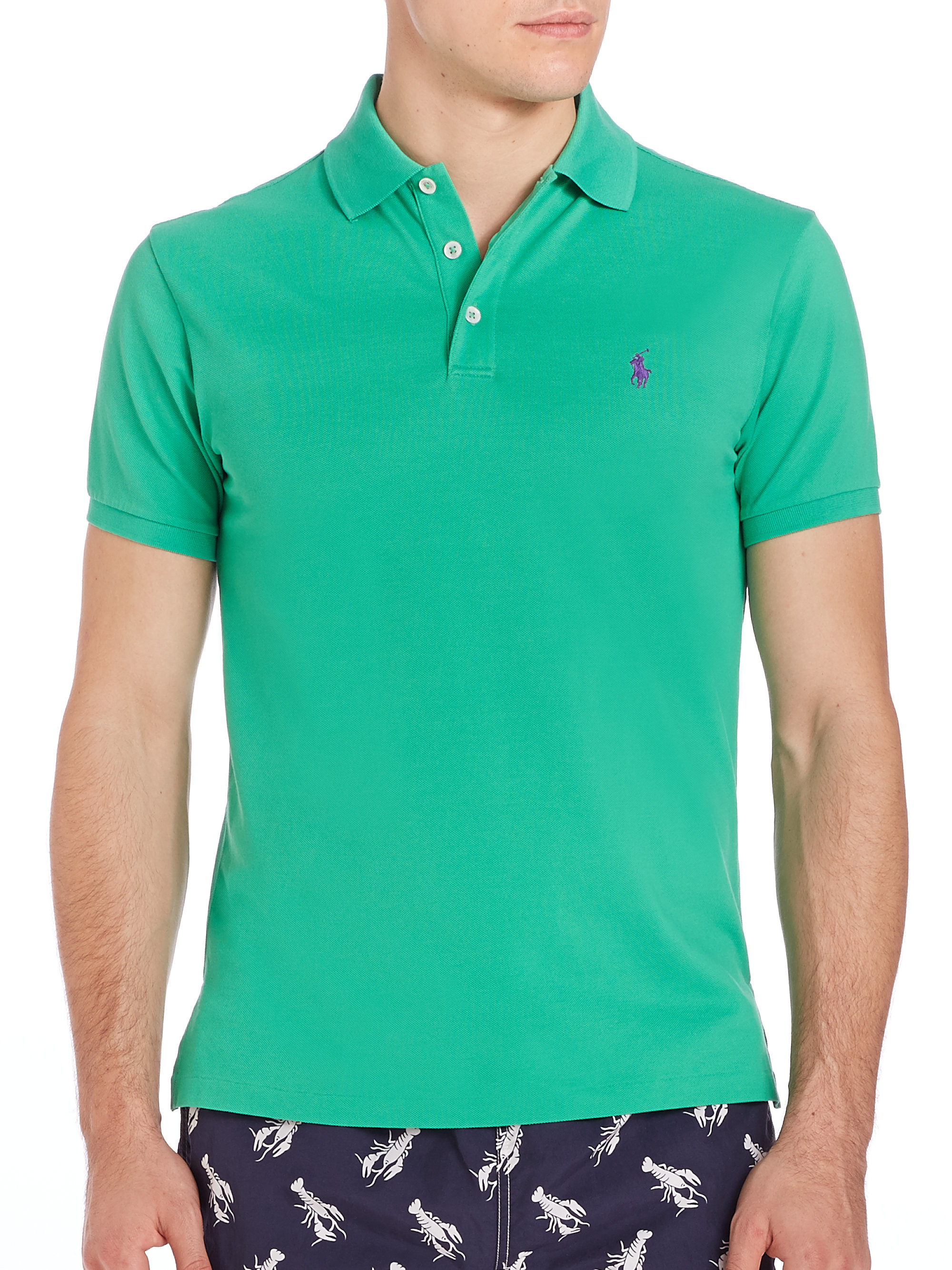 Lyst - Polo Ralph Lauren Pima Cotton Polo Shirt in Green for Men