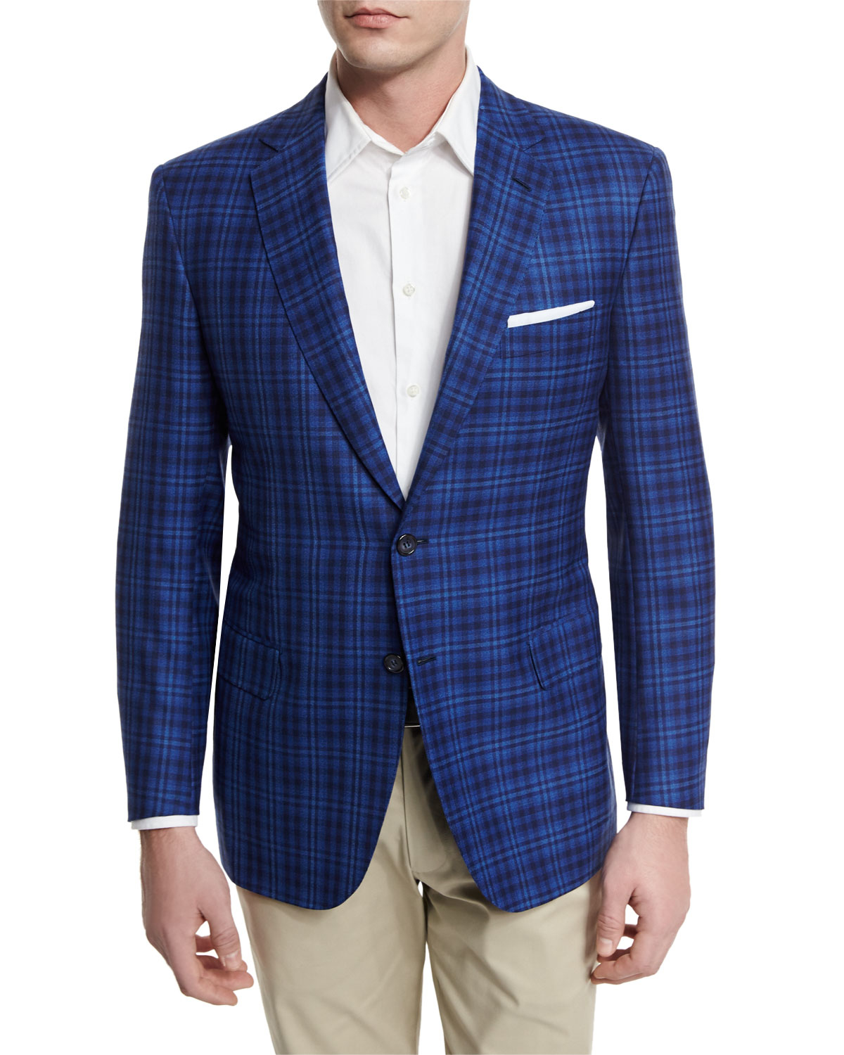 Brioni Large Plaid Two-button Sport Coat in Blue for Men ...