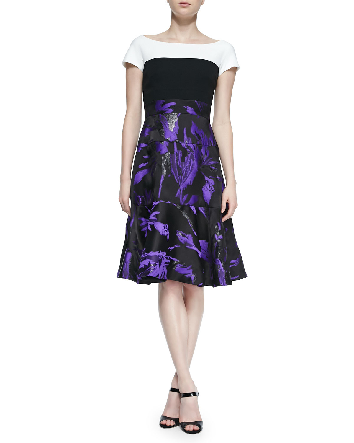 j mendel wisteria print sleeve cut out back dress in j mendel wisteria print sleeve cut out back dress in