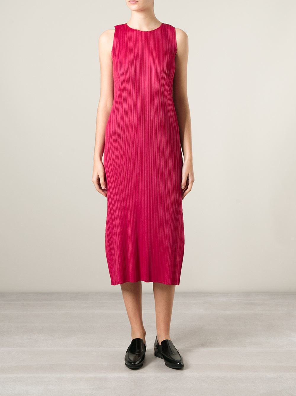 Pleats please issey miyake Pleated Dress in Pink | Lyst
