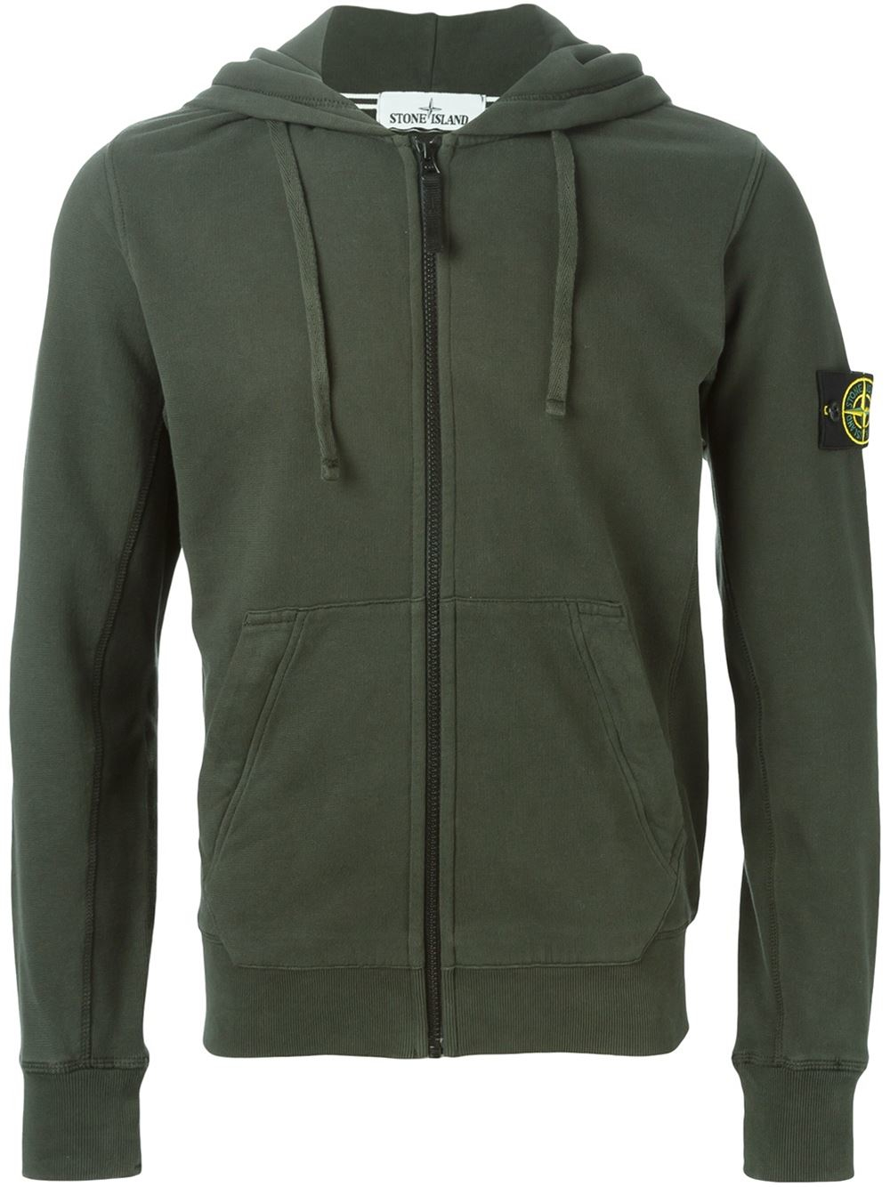 Lyst - Stone Island Zipped Hoodie in Green for Men