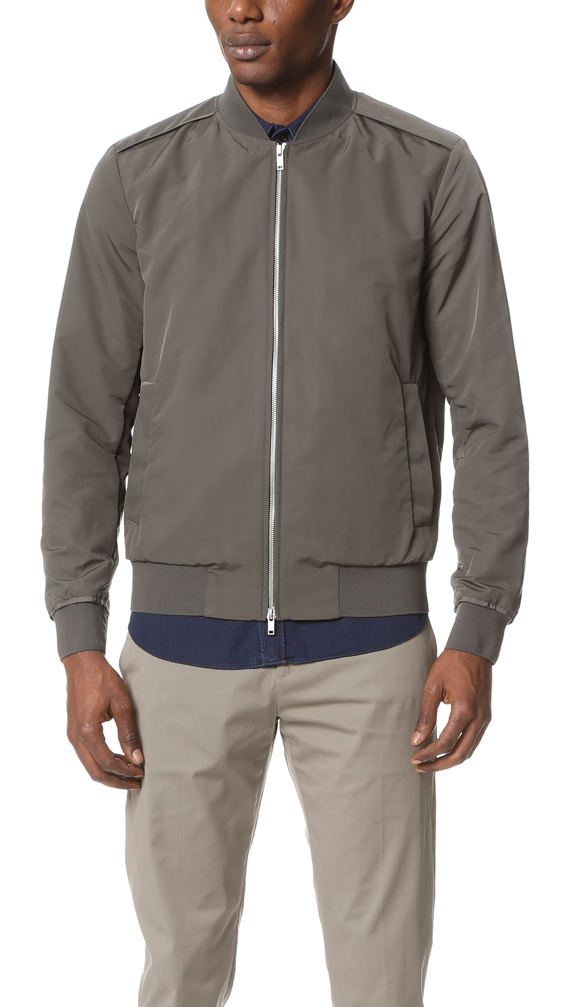 Lyst - Theory Brant Williston Bomber Jacket in Gray for Men