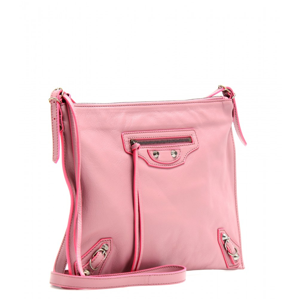 Lyst - Balenciaga Paper Neon Leather Shoulder Bag in Pink