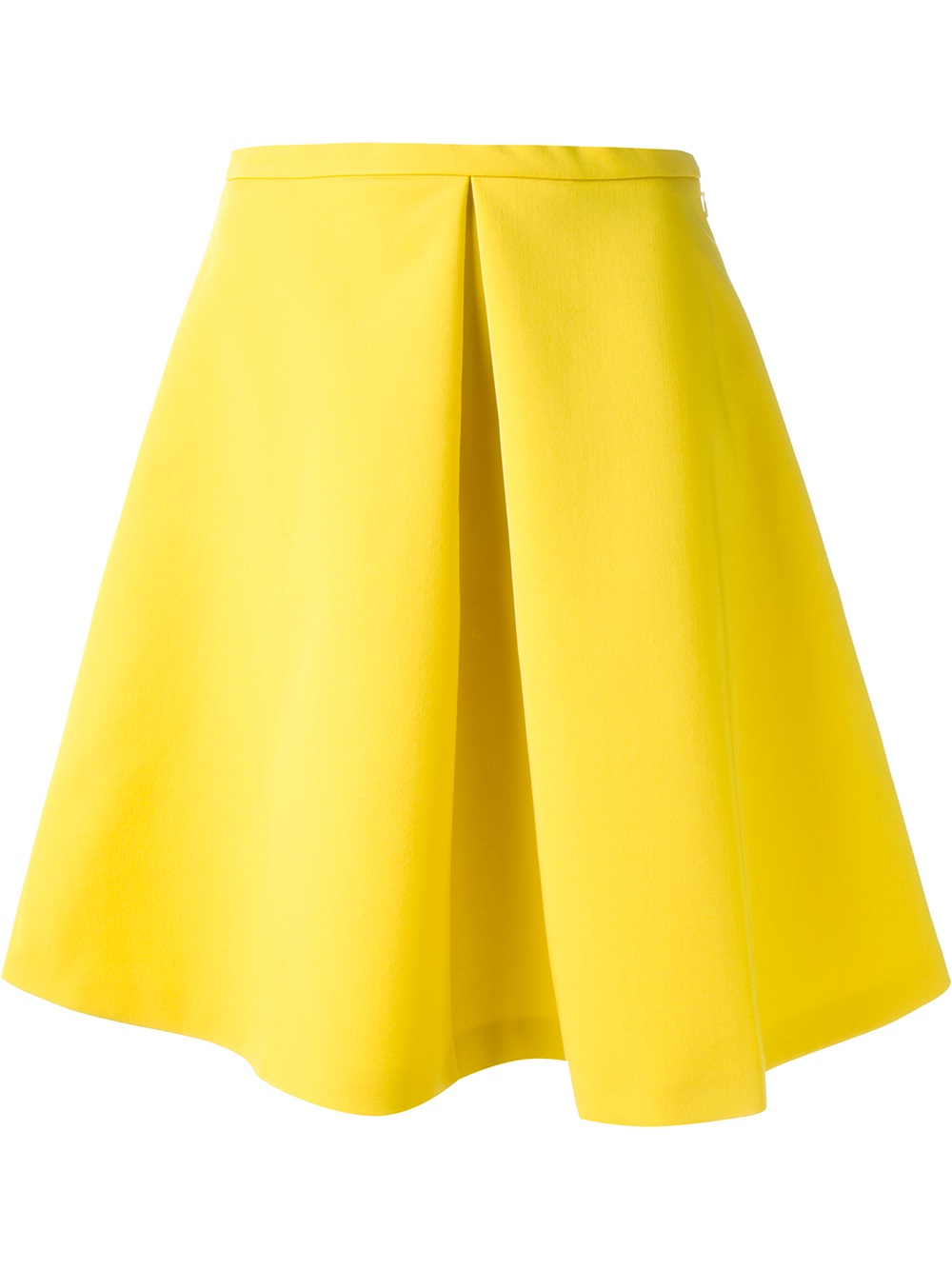 yellow fit and flare skirt
