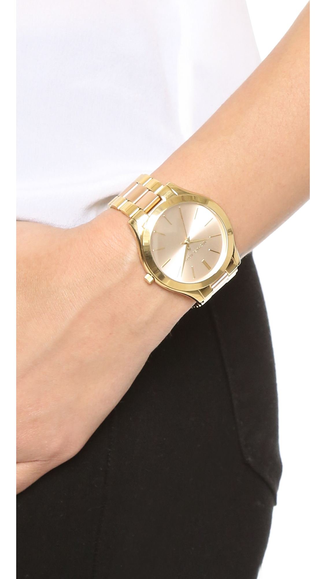 Lyst Michael Kors Slim Runway Watch In Metallic Gallery