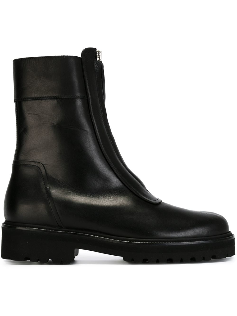 Mm6 by maison martin margiela Front Zip Boots in Black | Lyst
