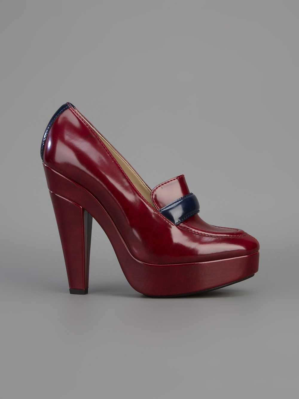 Stella mccartney High Heel College Shoe in Red | Lyst