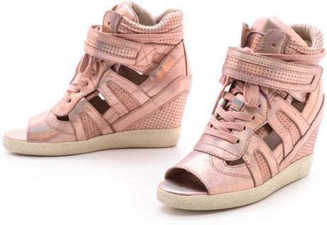 Ash Groove Open Toe Wedge Sneakers Rame in Pink (Rame) | Lyst