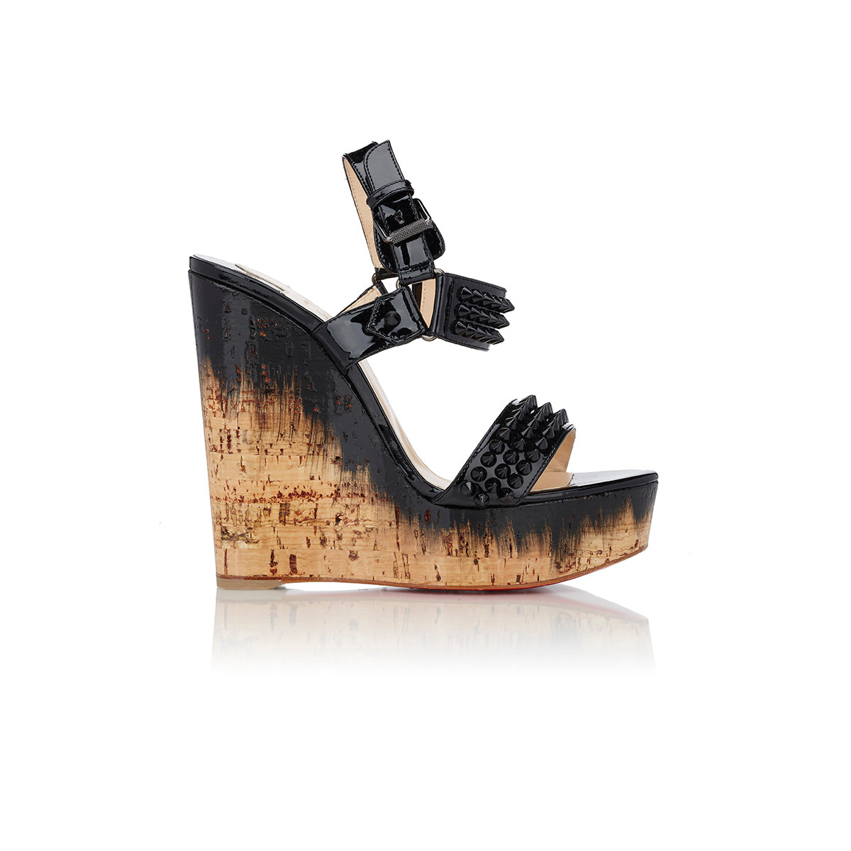 Christian louboutin Women\u0026#39;s Spiked Barboullaga Wedge Sandals in ...  
