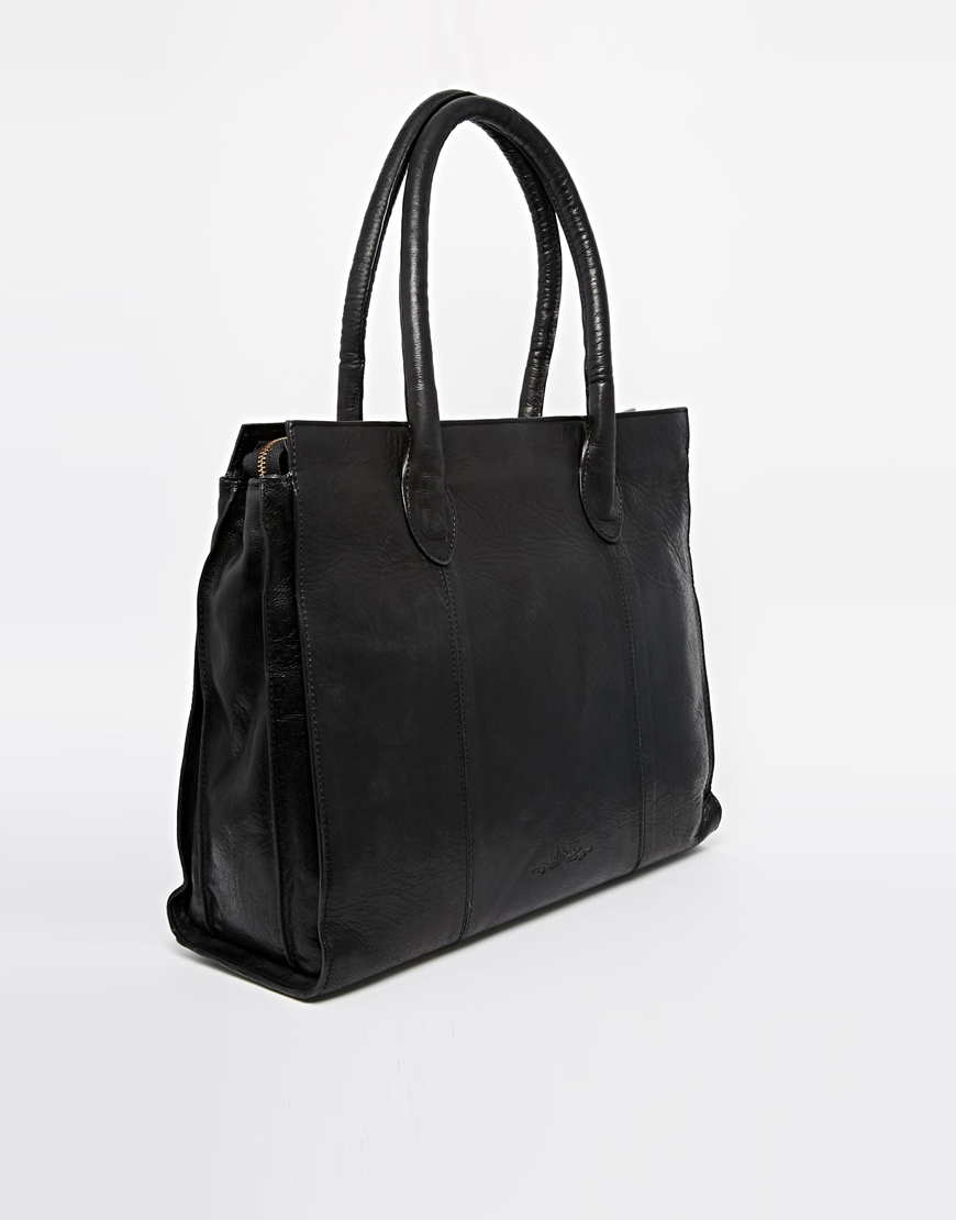 Lyst - Urbancode Leather Black Double Zip Work Tote Bag in Black